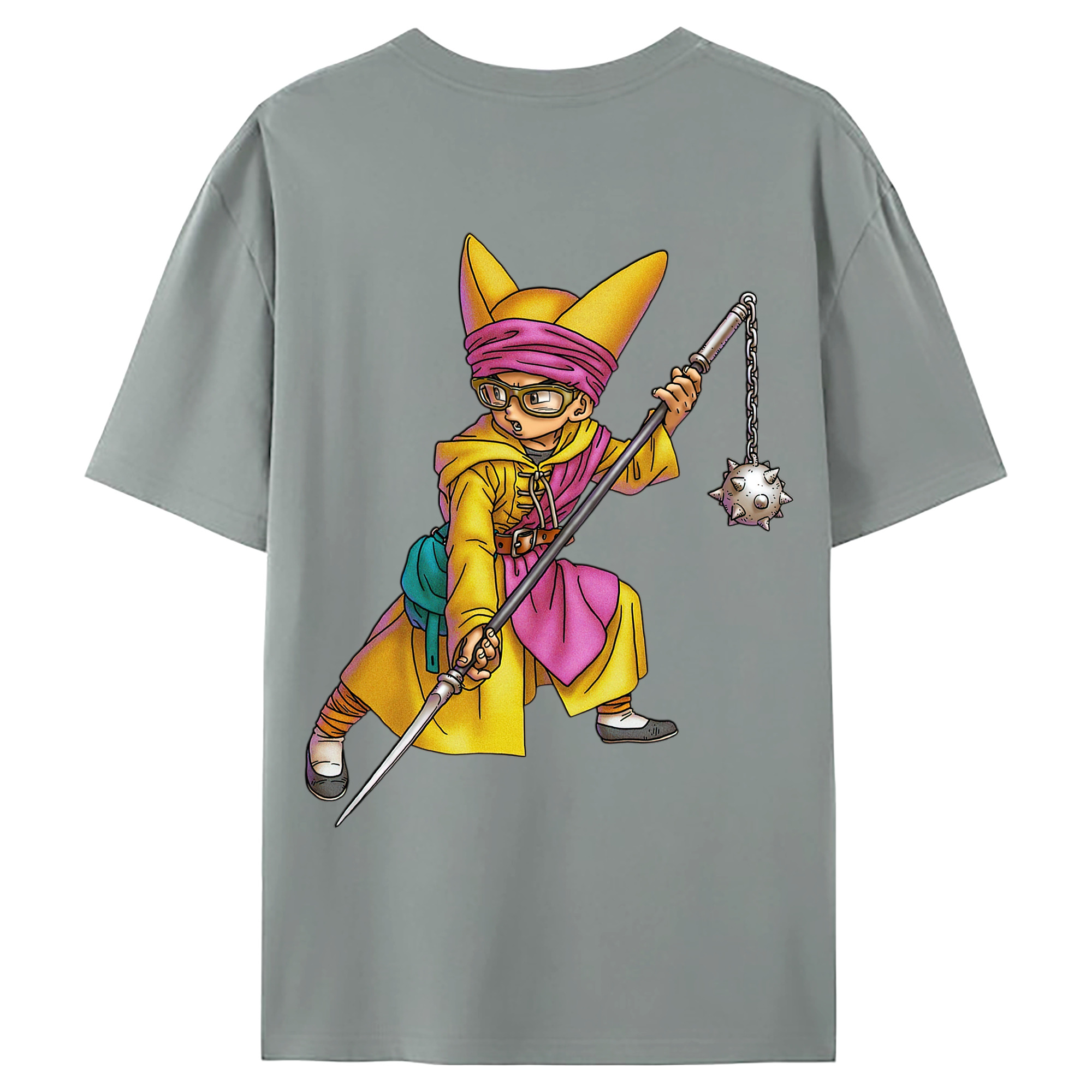 （画像用） ドラゴンクエスト Doragon Kuesuto Dragon Quest 綿100％ メンズ半袖Tシャツ（バックプリント） 通気性